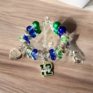 Seattle Seahawks Beaded Charm Bracelet